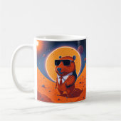 Capybara Planet Mars Funny Modern Kaffeetasse (Links)