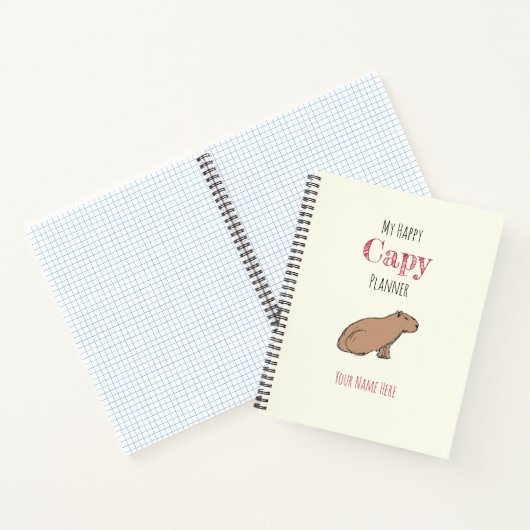 Capybara Planner Niedlich Chill HandGezeichnet Rod Notizblock (Innenseite)
