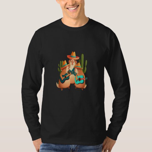 Capybara Playing Musical Instruments Cute Capybara T-Shirt (Vorderseite)