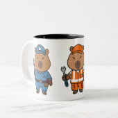 Capybara Plumber Tasse | Funny Plumpe Coffee Cup (Vorderseite Links)