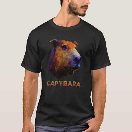 Capybara Polygon Capibara Wildlife Low Poly Animal T-Shirt (Vorderseite)