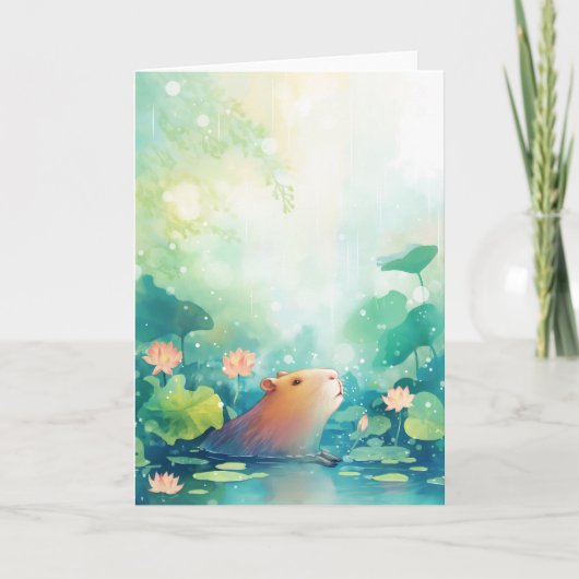 Capybara Pondside Paradies Karte (Vorderseite)