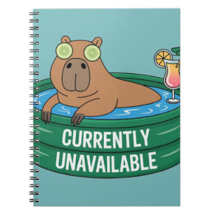 Capybara-Pool-Entspannungstypografie-Grafik Notizblock
