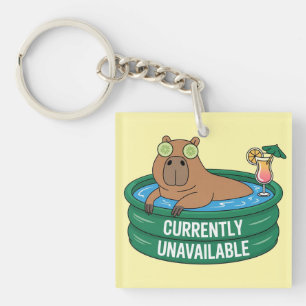 Capybara-Pool-Entspannungstypografie-Grafik Schlüsselanhänger