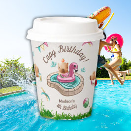 Capybara Pool Geburtstagsparty Pappbecher