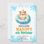 Capybara Pool Party Einladung (Vorderseite)