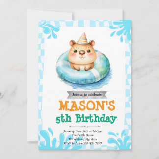 Capybara Pool Party Einladung