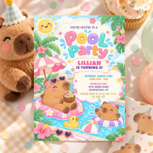 Capybara-Poolparty-Geburtstag Tropischer Sommer