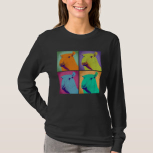 Capybara Pop-Illustration Buntes Tier Frauen 4 T-Shirt