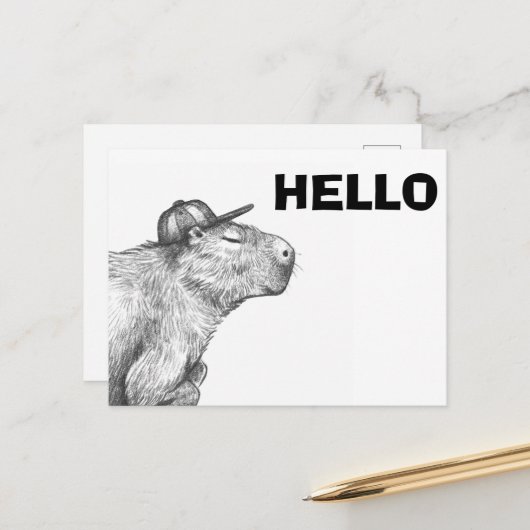 Capybara Postkarte (Vorderseite/Rückseite Beispiel)