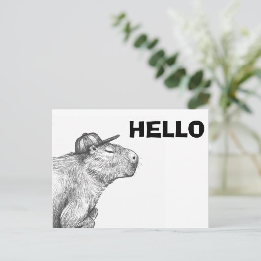 Capybara Postkarte (Stehend Vorderseite)