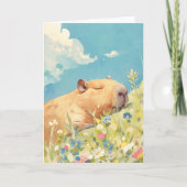 Capybara Power Nickerchen Karte (Vorderseite)