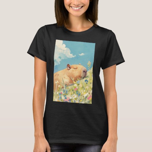 Capybara Power Nickerchen T-Shirt (Vorderseite)