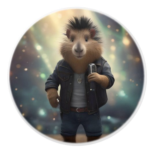 Capybara Punk Rock Singer, Keramikknauf (Vorderseite)