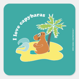 Capybara Quadratischer Aufkleber