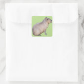 Capybara Quadratischer Aufkleber (Tasche)