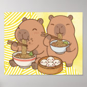 Capybara Ramen Lustig Poster (Vorne)