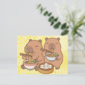 Capybara Ramen Lustig Postkarte (Stehend Vorderseite)