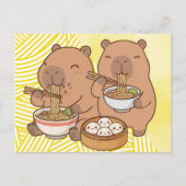 Capybara Ramen Lustig Postkarte (Vorderseite)