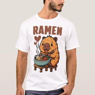 Capybara Ramen Lustiges Capybara das Nudeln isst A T-Shirt