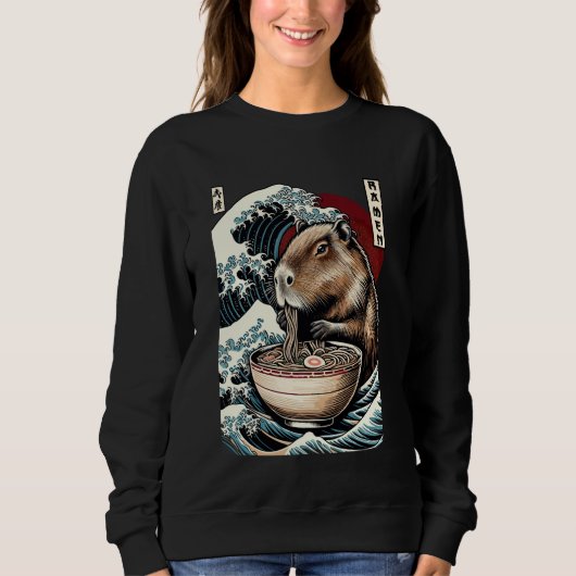 Capybara Ramen Noodle Japanese Kawaii Capybaras Sweatshirt (Vorderseite)