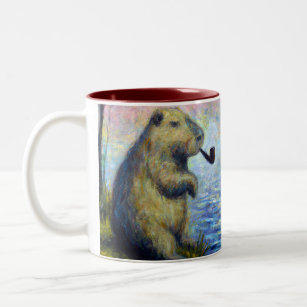 Capybara Rauchen an einem Stück Zweifarbige Tasse