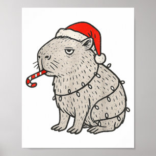 Capybara raucht Weihnachten hässliche Zigarette Ge Poster