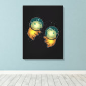 Capybara Raumfahrer spendet Kinder Capybara Leinwanddruck (Insitu (Holzboden))