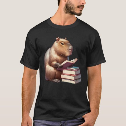Capybara Reading Book Reader Bookworm Capybara T-Shirt (Vorderseite)
