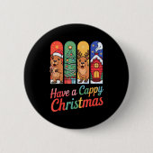 Capybara Reindeer Xmas Have A Capy Christmas Button (Vorderseite)
