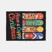 Capybara Reindeer Xmas Have A Capy Christmas Fleecedecke (Vorderseite (Horizontal))