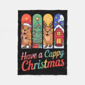 Capybara Reindeer Xmas Have A Capy Christmas Fleecedecke (Vorderseite)