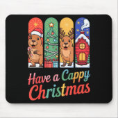 Capybara Reindeer Xmas Have A Capy Christmas Mousepad (Vorne)