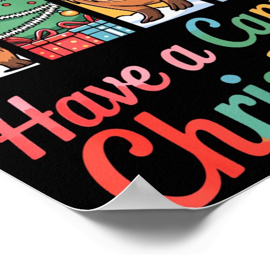 Capybara Reindeer Xmas Have A Capy Christmas  Poster (Ecke)