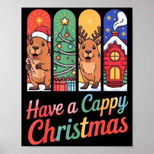 Capybara Reindeer Xmas Have A Capy Christmas Poster (Vorne)