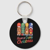 Capybara Reindeer Xmas Have A Capy Christmas  Schlüsselanhänger (Vorderseite)