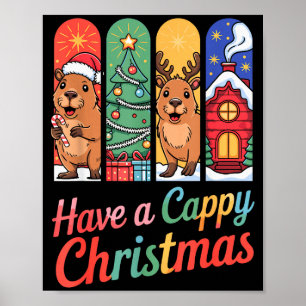 Capybara Rentiere Xmas Haben Ein Capy Weihnachten Poster