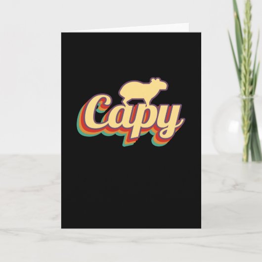 Capybara Retro Capibara Karte (Vorderseite)