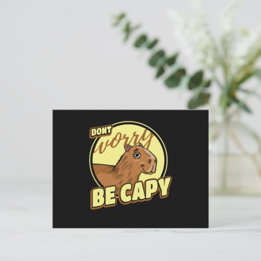 Capybara Retro Capibara Postkarte (Stehend Vorderseite)