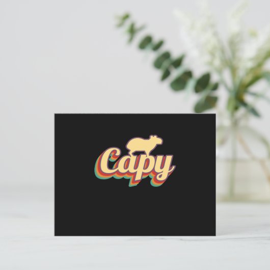Capybara Retro Capibara Postkarte (Stehend Vorderseite)