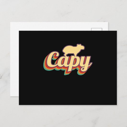 Capybara Retro Capibara Postkarte (Vorne/Hinten)