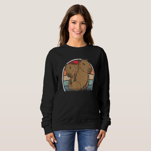 Capybara Retro Capybara Vintage Sweatshirt (Vorne ganz)