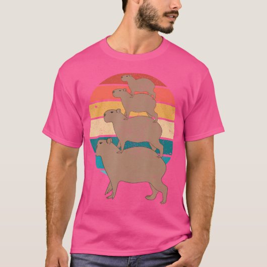 Capybara Riding Capybara T-Shirt (Vorderseite)