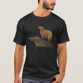 Capybara Riding Crocodile Grosse Freunde Capybara T-Shirt (Vorderseite)