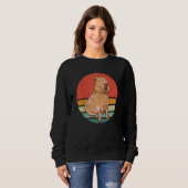 Capybara Rodent Animal Retro Sunset Sweatshirt (Vorne ganz)