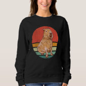 Capybara Rodent Animal Retro Sunset Sweatshirt (Vorderseite)
