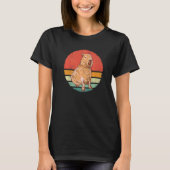 Capybara Rodent Animal Retro Sunset T-Shirt (Vorderseite)