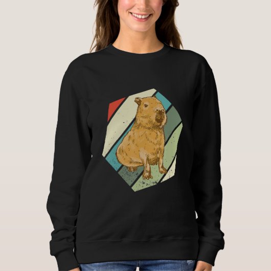 Capybara  Rodent Hexa Capybara Retro  Capybara Sweatshirt (Vorderseite)
