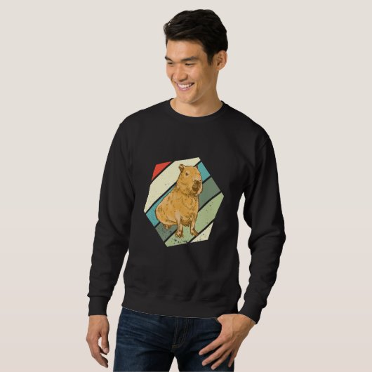 Capybara  Rodent Hexa Capybara Retro  Capybara Sweatshirt (Vorne ganz)