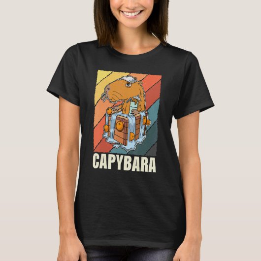 Capybara Rodent Niedliches Tier 20 T-Shirt (Vorderseite)